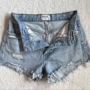 Lightly worn: Light blue Agolde jean shorts